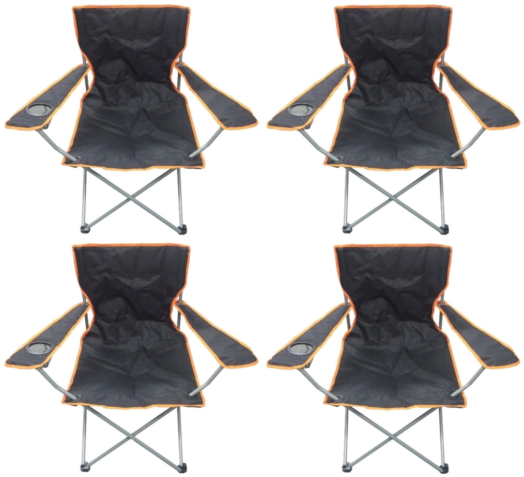4 sorte & Orange Lightweight sammenfoldelig Camping kaptajner strandstole