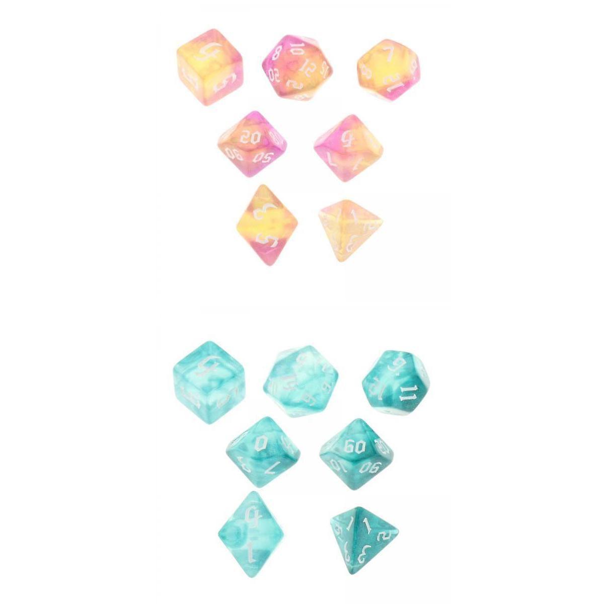 14 pieces Multi Side Dice Set Table Games Party Props Educational Toy