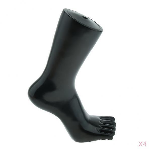 4pcs פלסטיק רגל מודל תצוגת בובות עבור גרביים נעליים anklet שחור-ימין