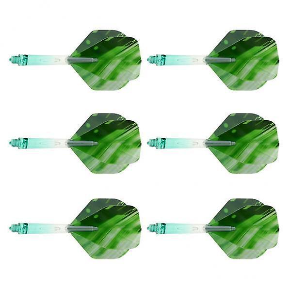 12x6pcs 2BA Thread Dart Shafts with Tails Darts Flights Replacement Green