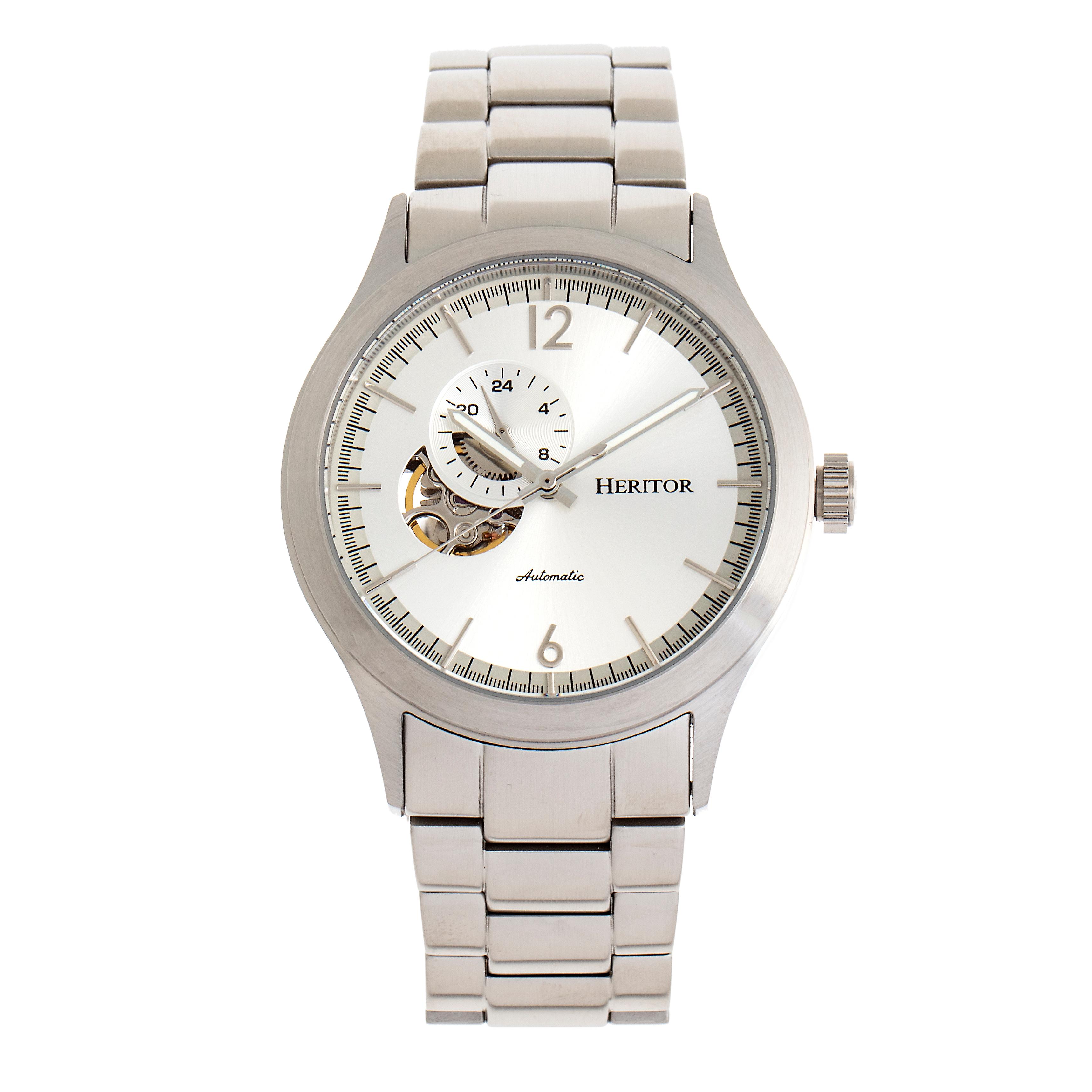 Heritor Automatic Antoine Semi-Skeleton Bracelet Watch - Silver | Fruugo BH