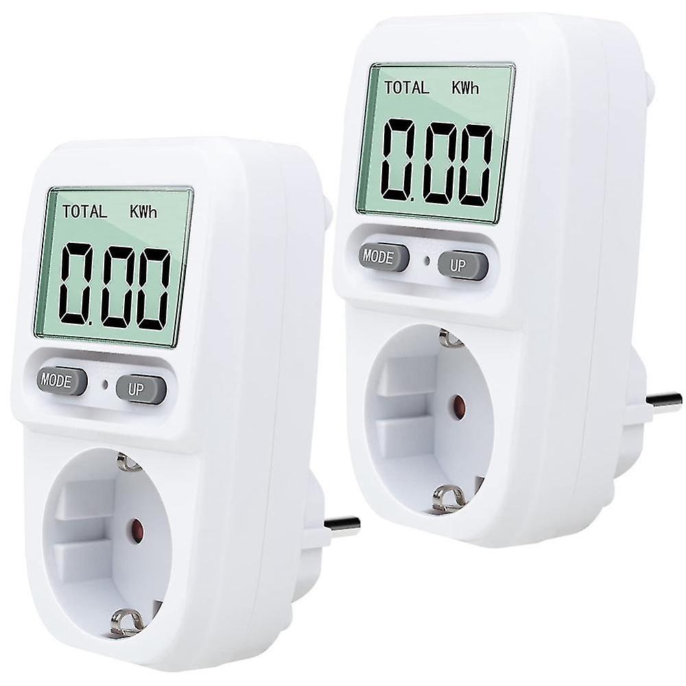2pcs Energy Cost Meter Power Cost Meter Power Meter With Lcd Screen Overload Protection Maximum Pow