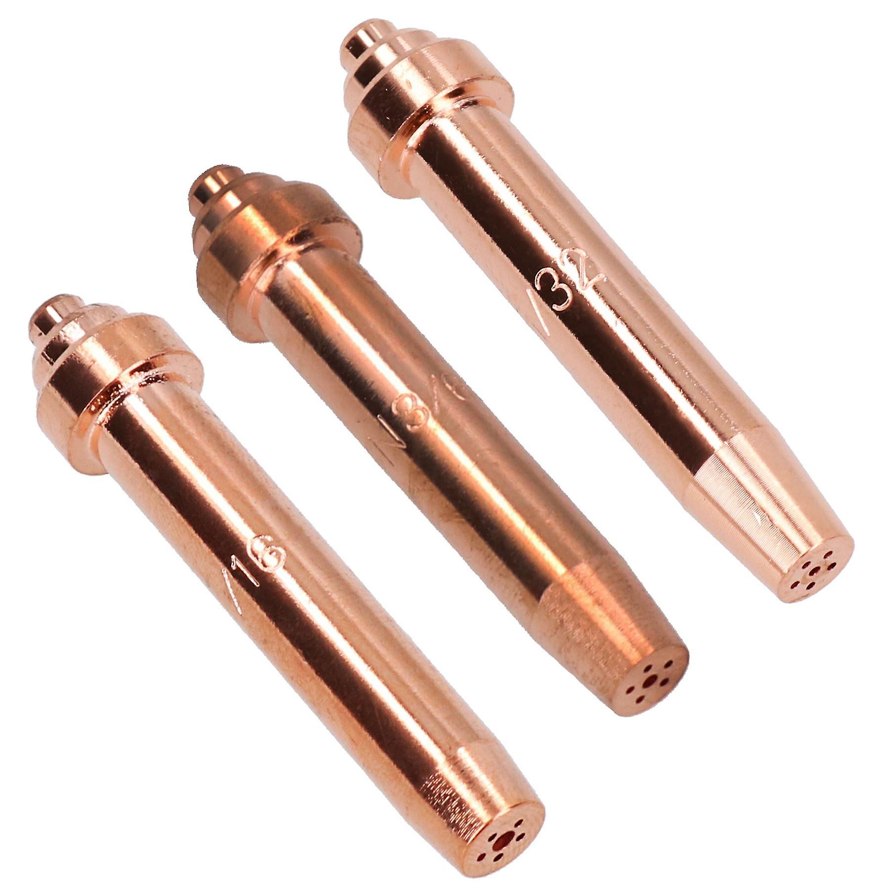 Lightweight Oxy Acetylene Gas Cutting Nozzle Tip 1/32", 3/64" & 1/16" Oxygen