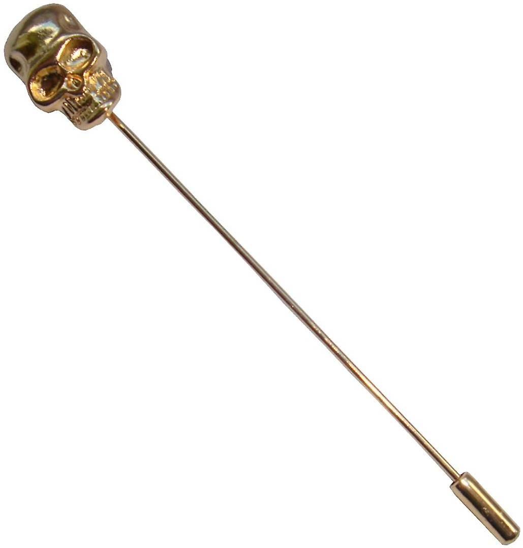 Bassin and Brown Skull Lapel Pin - Silver