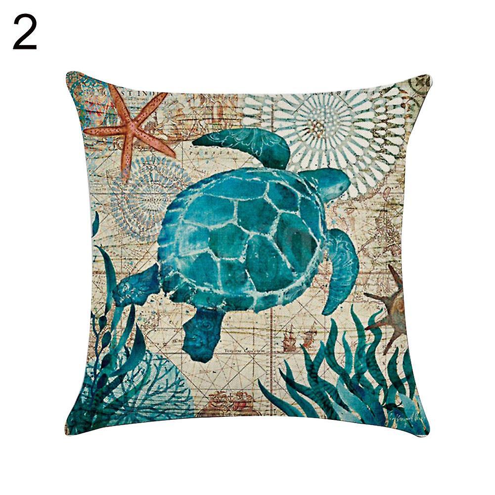 ZHOUBA Octopus Sea Turtle Whale Sea Horse Cushion Cover Throw Pillow Case Sofa Decor