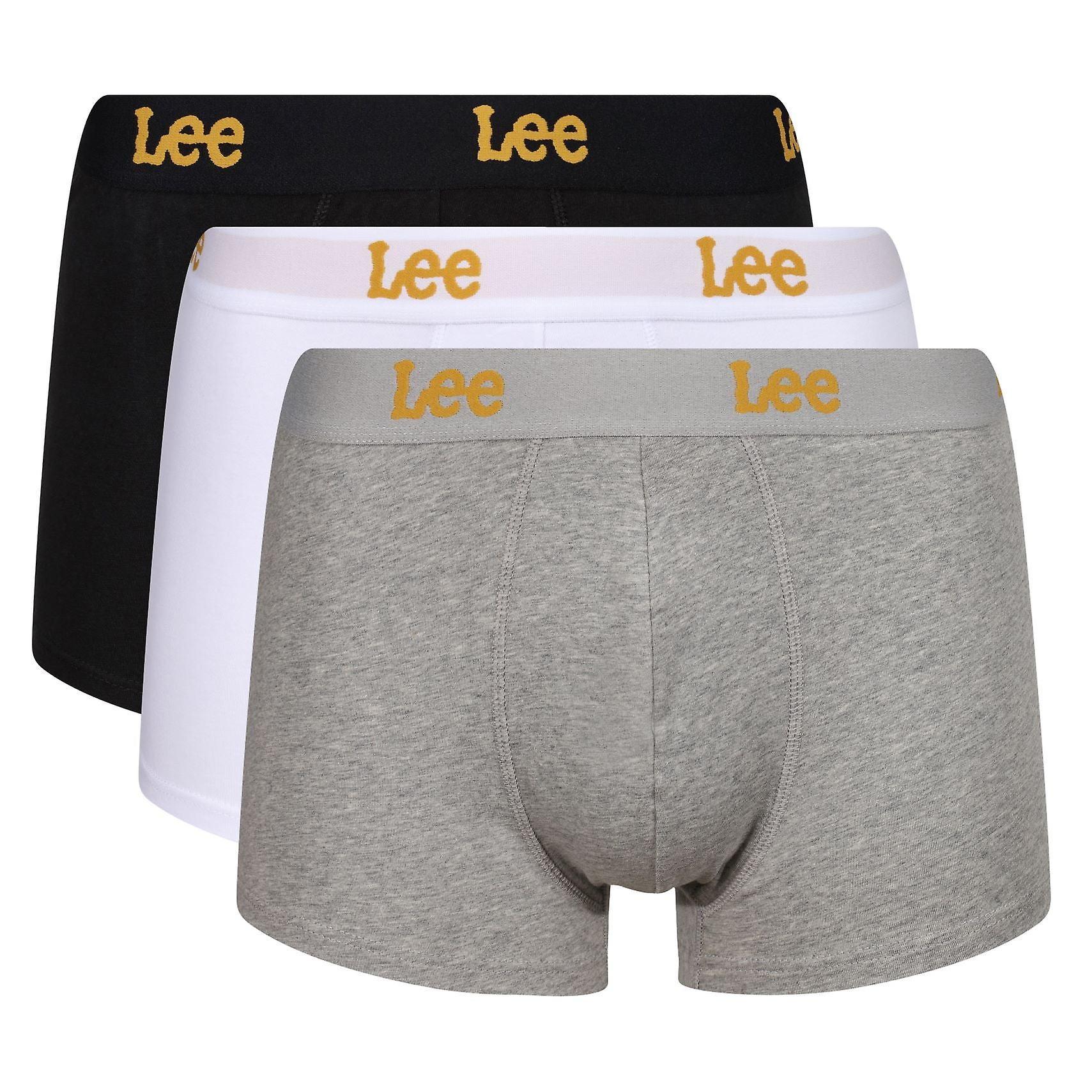 Lee 3 Pack Bomull Stretch Harkins Trunks - Svart/hvit/grå