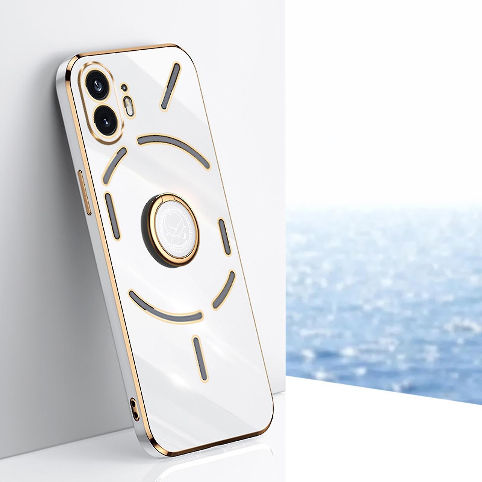 Skin Feel Plating Case For Nothing Phone 2 With Ring Kickstand Compatible With Nothing Phone 2