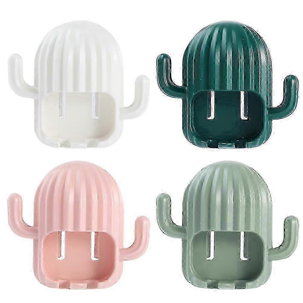 Multi-Function Drainable Stand, Wall Mounted Toothbrush Holder For Space-Saving Vanity Accessory With Self-Adhesive Bathroom Organizer, Cartoon