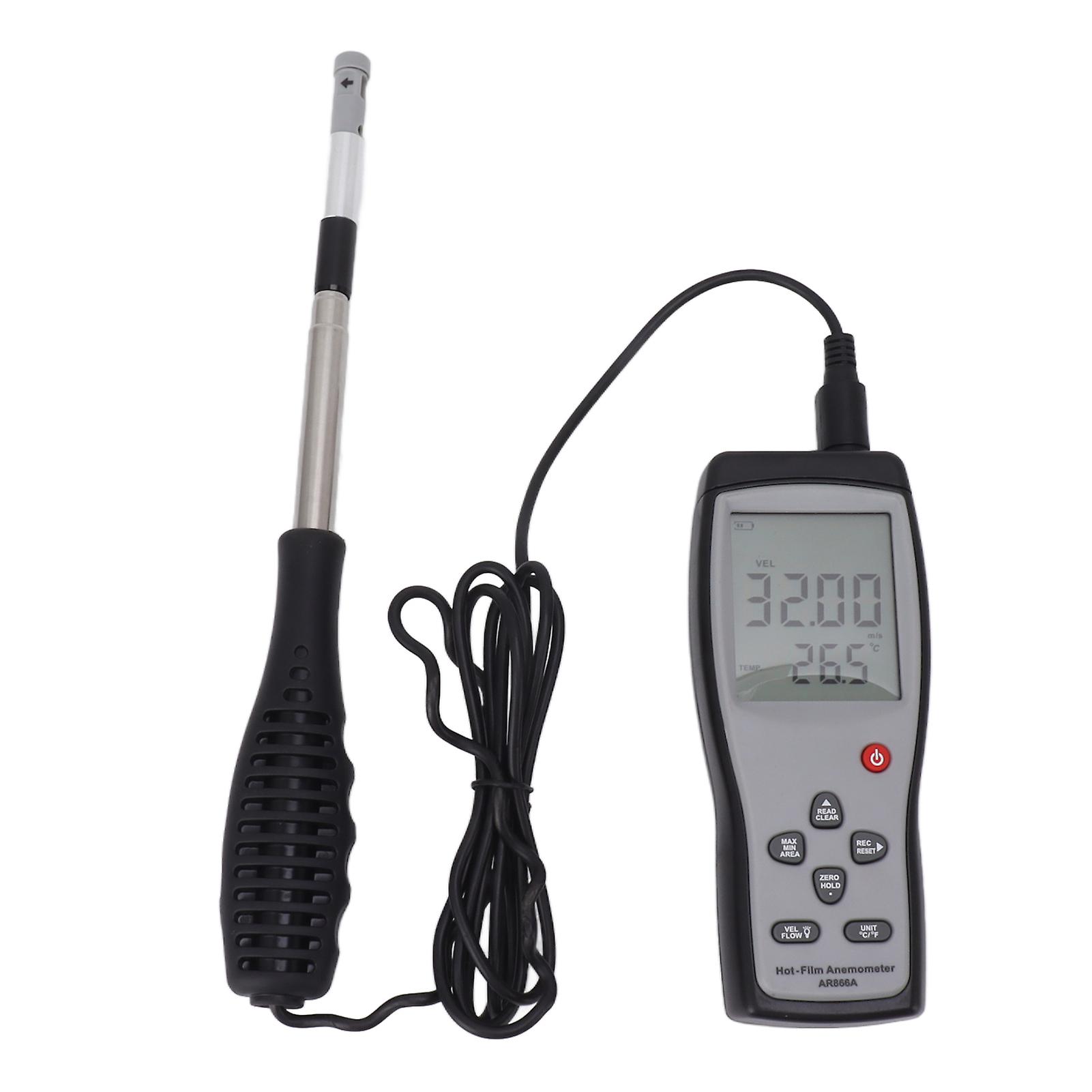 Hot Wire Anemometer Handheld USB Computer Communication Wind Speed Temperature Gauge with Thermal Sensor for Industry Agriculture Highway