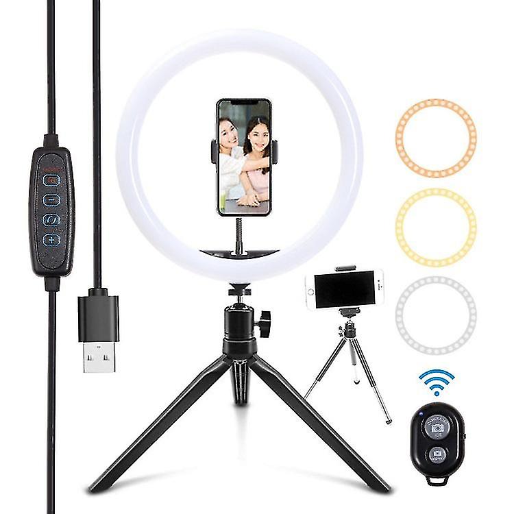 Selfie Flash Dimmable 6/10' LED Ring Light With Tripod Stand Phone Holder-hy