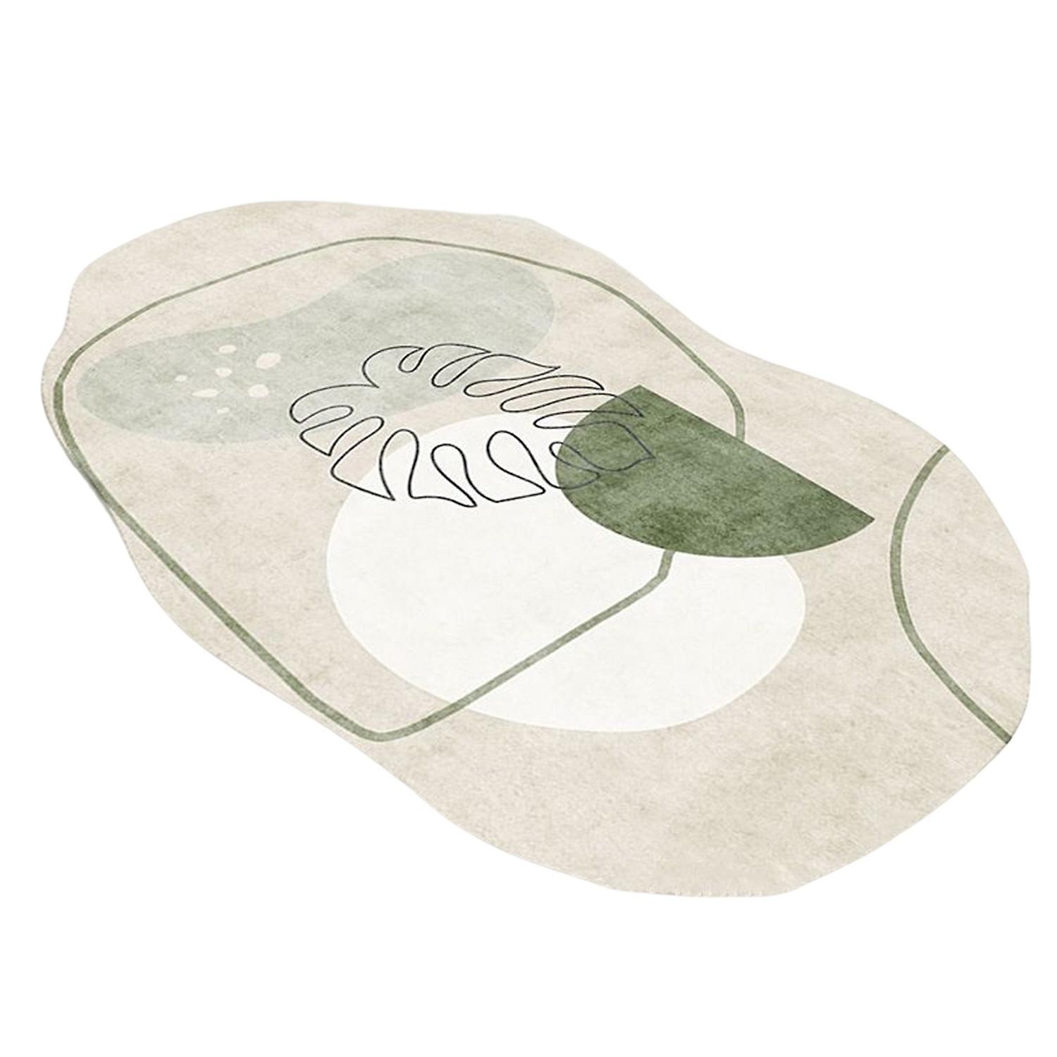 Floor Carpet Anti-slip Soft Fluffy Nordic Style Irregular Bedside Carpet Decor for Home Room