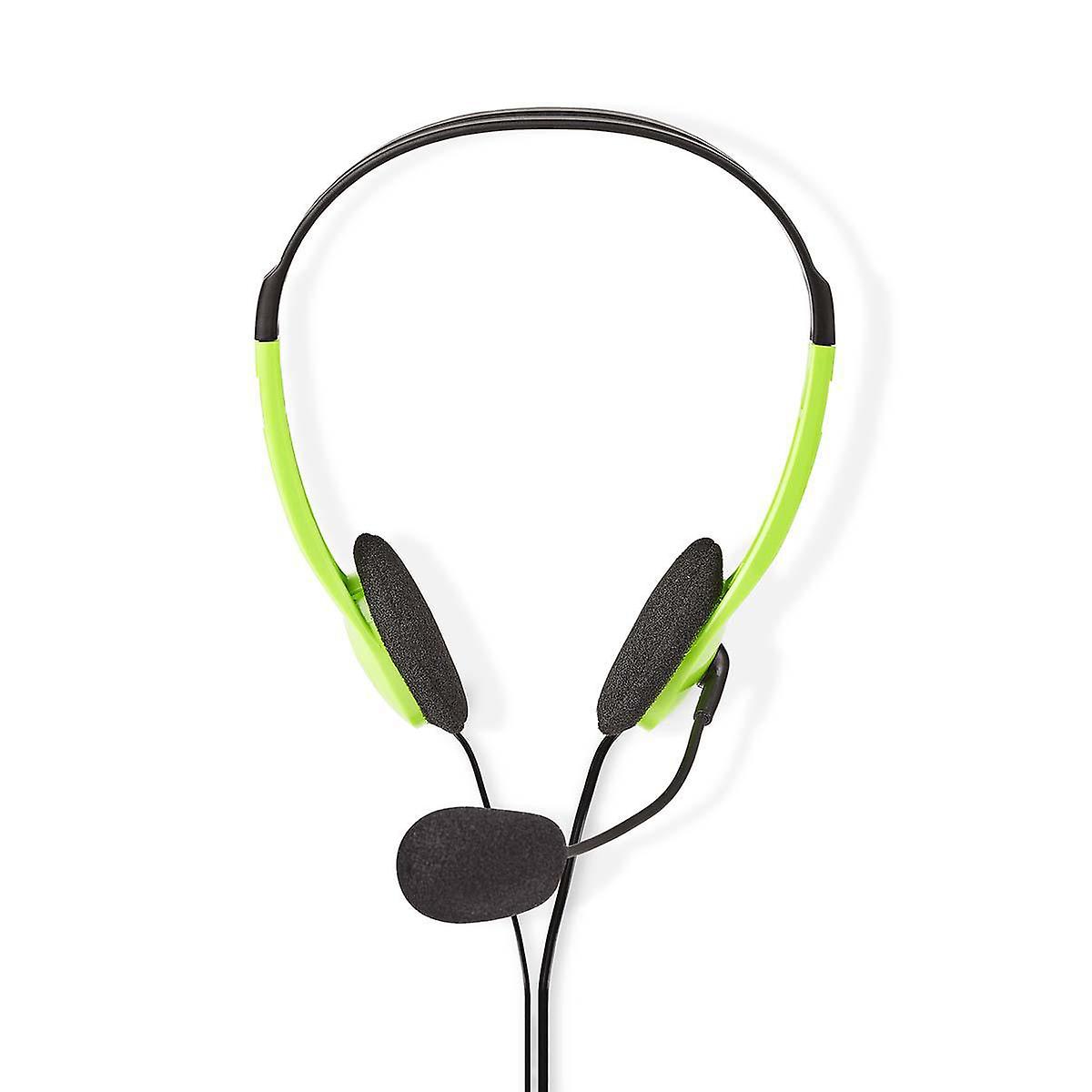 PC Headset | On-Ear | Stereo | 2x 3.5 mm | Foldable Microphone | Green