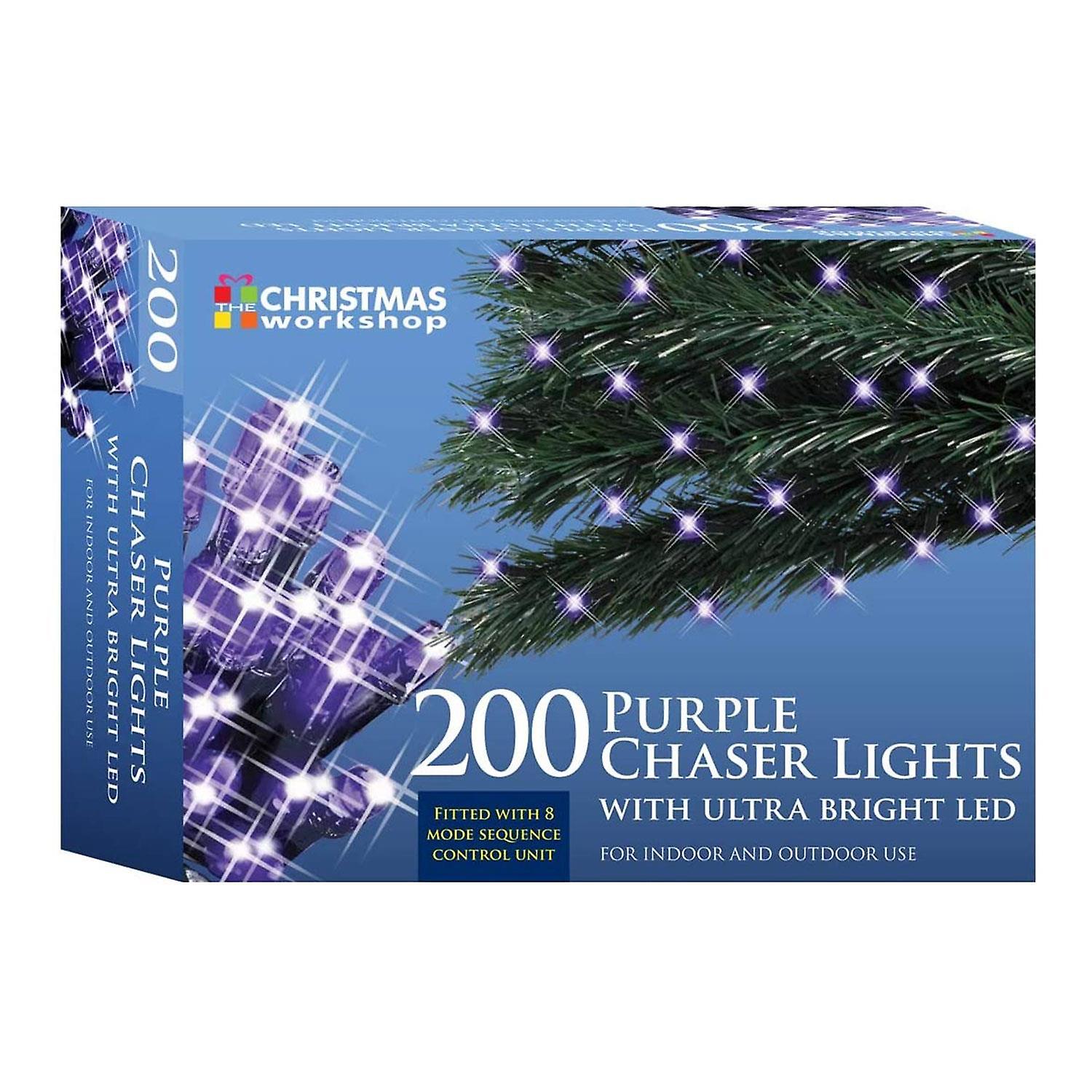The Christmas 200 Ultra Bright LED String Chaser Lights, Purple