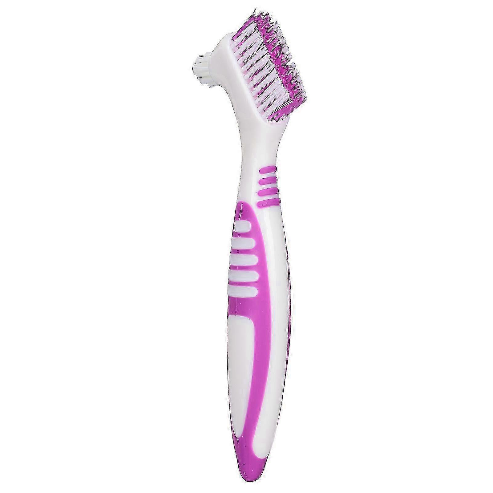 Brosse de nettoyage pour prothèses dentaires, brosse à dents portable double face pour le nettoyage des prothèses dentaires