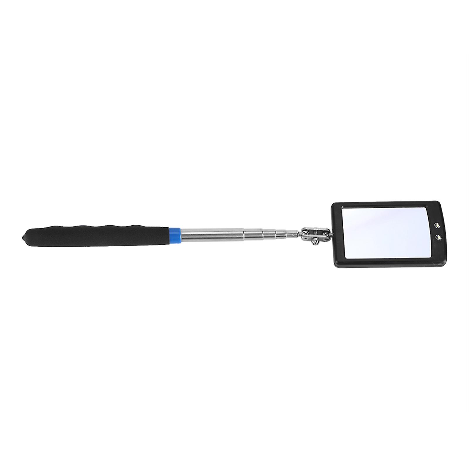 Telescoping LED Inspection Mirror 5x8cm, 8-31in Extend Tool