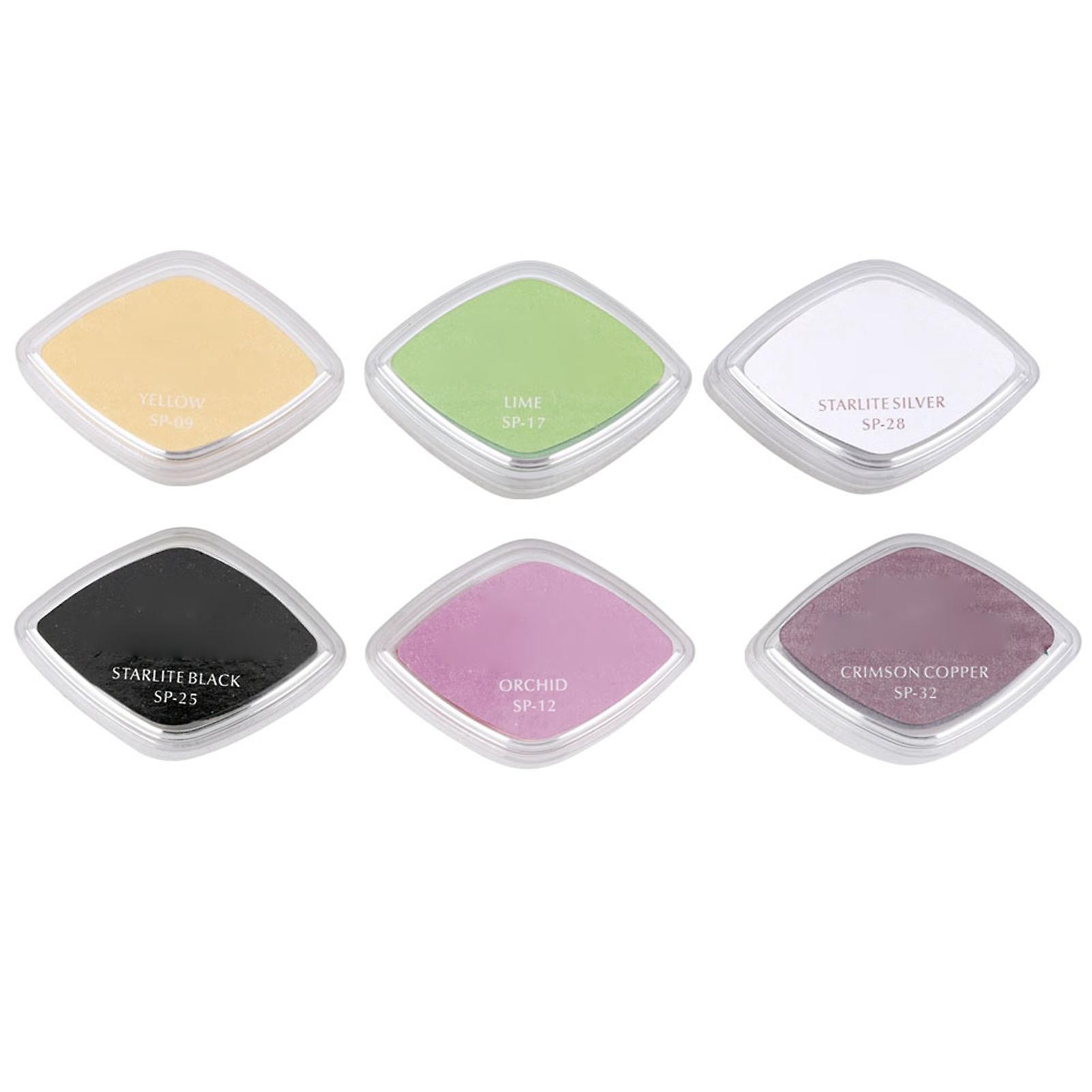 6 Colors Ink Pad Kit: Cat's Eye Shaped Stamp Pad for DIY and Multiple Uses