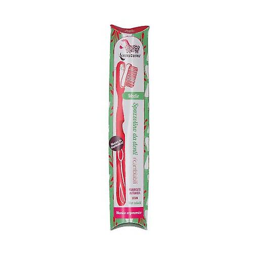 Red toothbrush - medium bristles 1 unit