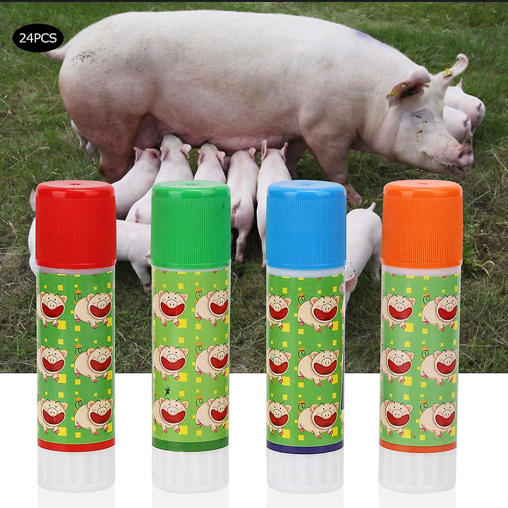 24Pcs Medium Livestock Marking Crayons Red Green Blue Orange Color Marker Marking Pen