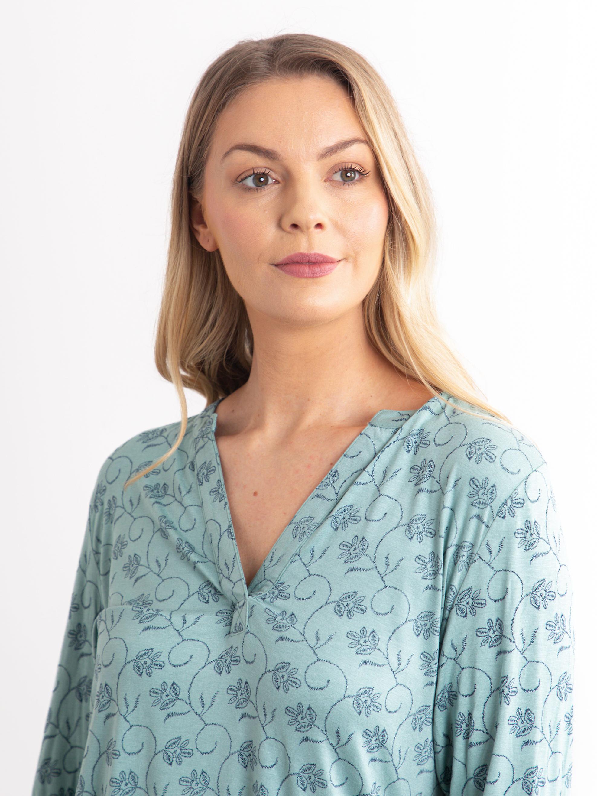 Lilli Floral Print Jersey Top in Sage