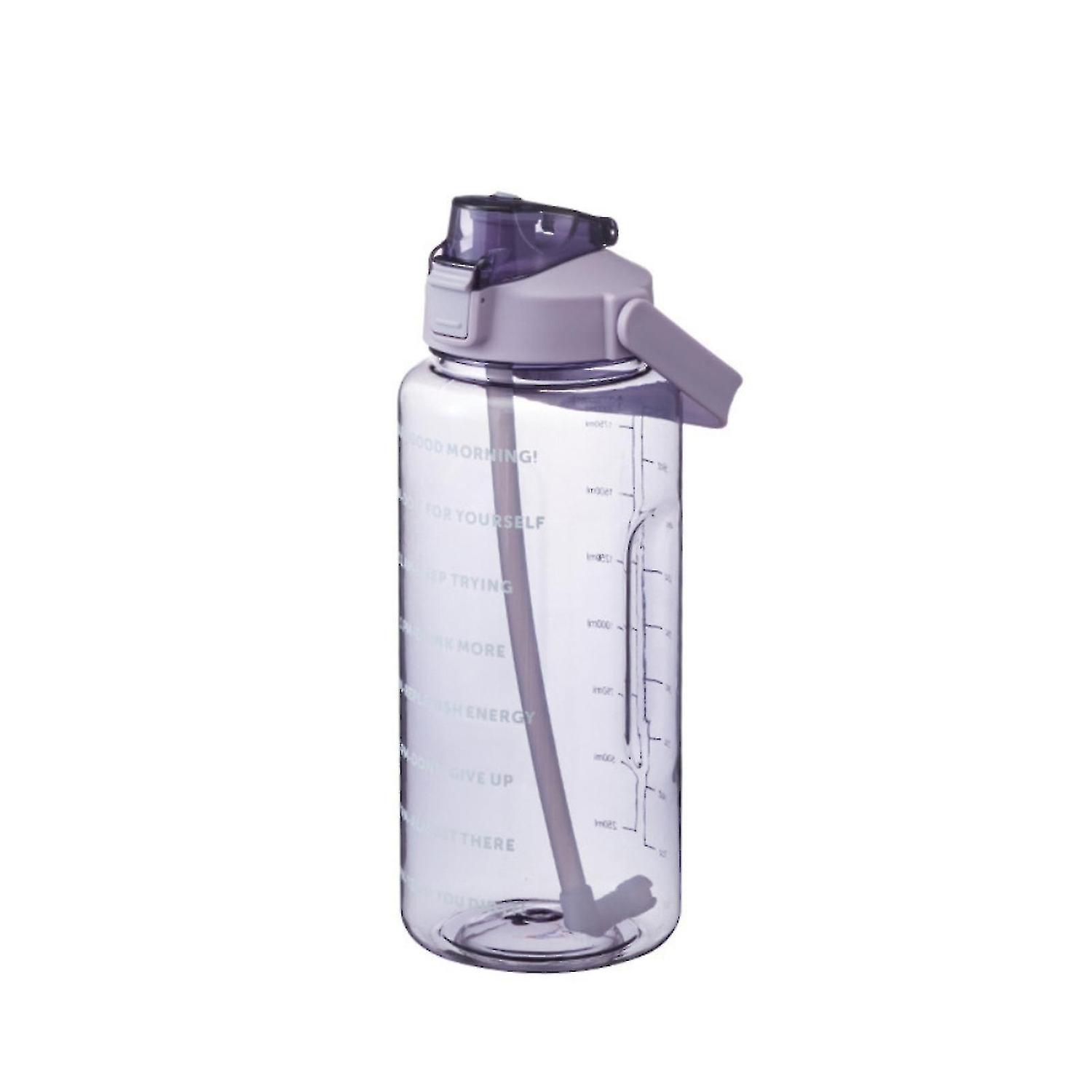 2L water bottle with straw