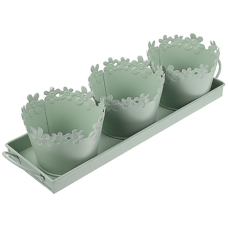 3pcs Iron Flower Buckets