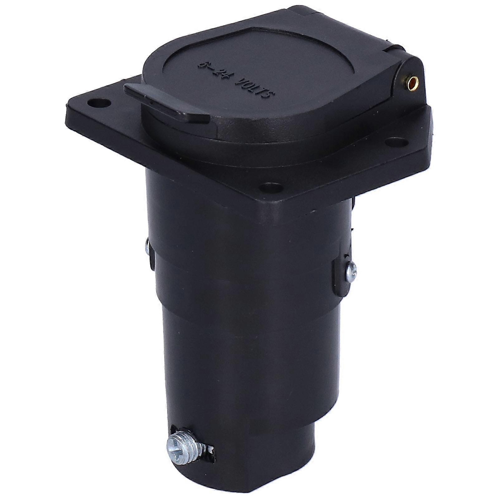 6-24V 7 Way Blade Connector Socket with Spring Loaded Dust Cover for Trailers Semi Trailers RVs