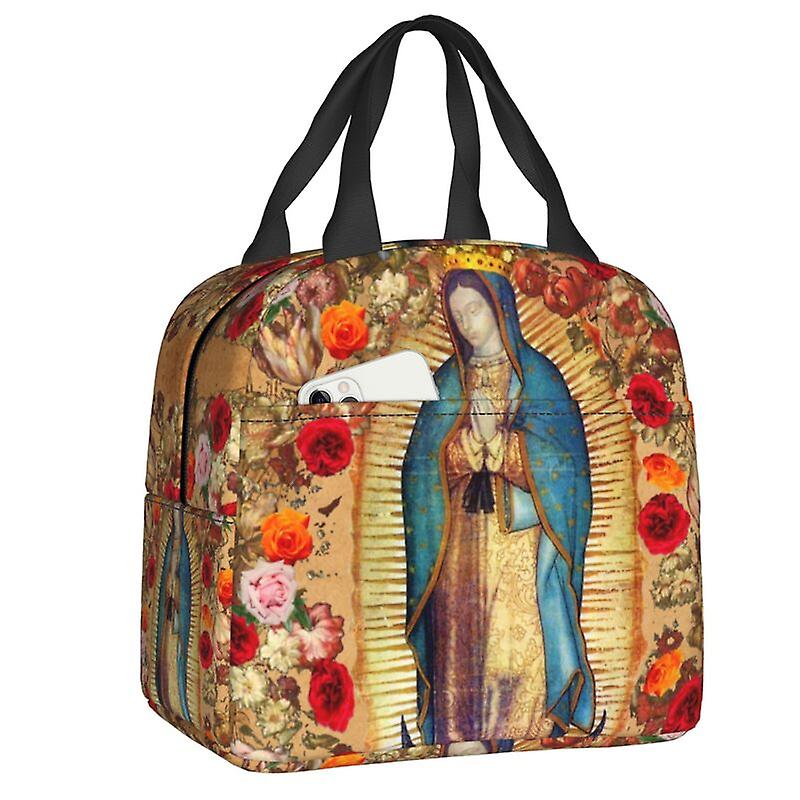 صندوق غداء مريم العذراء للنساء بارد الغذاء الحراري معزول حقيبة الغداء أطفال المدرسة حقائب حمل نزهة محمولة