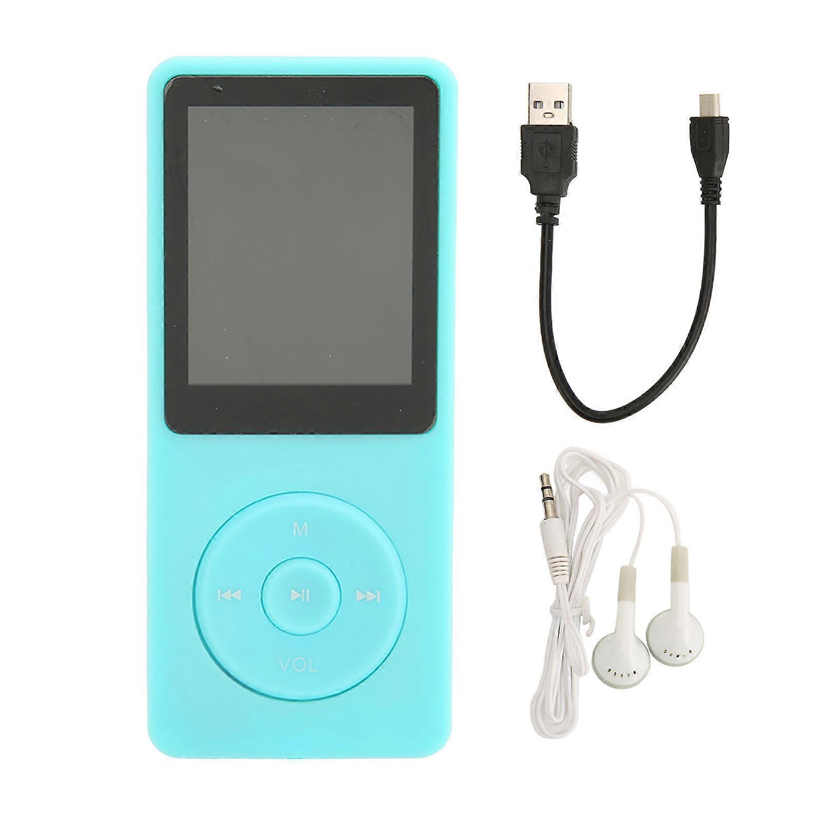 Mp3 Player 1.8in Tft Hd Screen Built In Microphone Fm Function Mini Portable Music Player With Earphone Blue