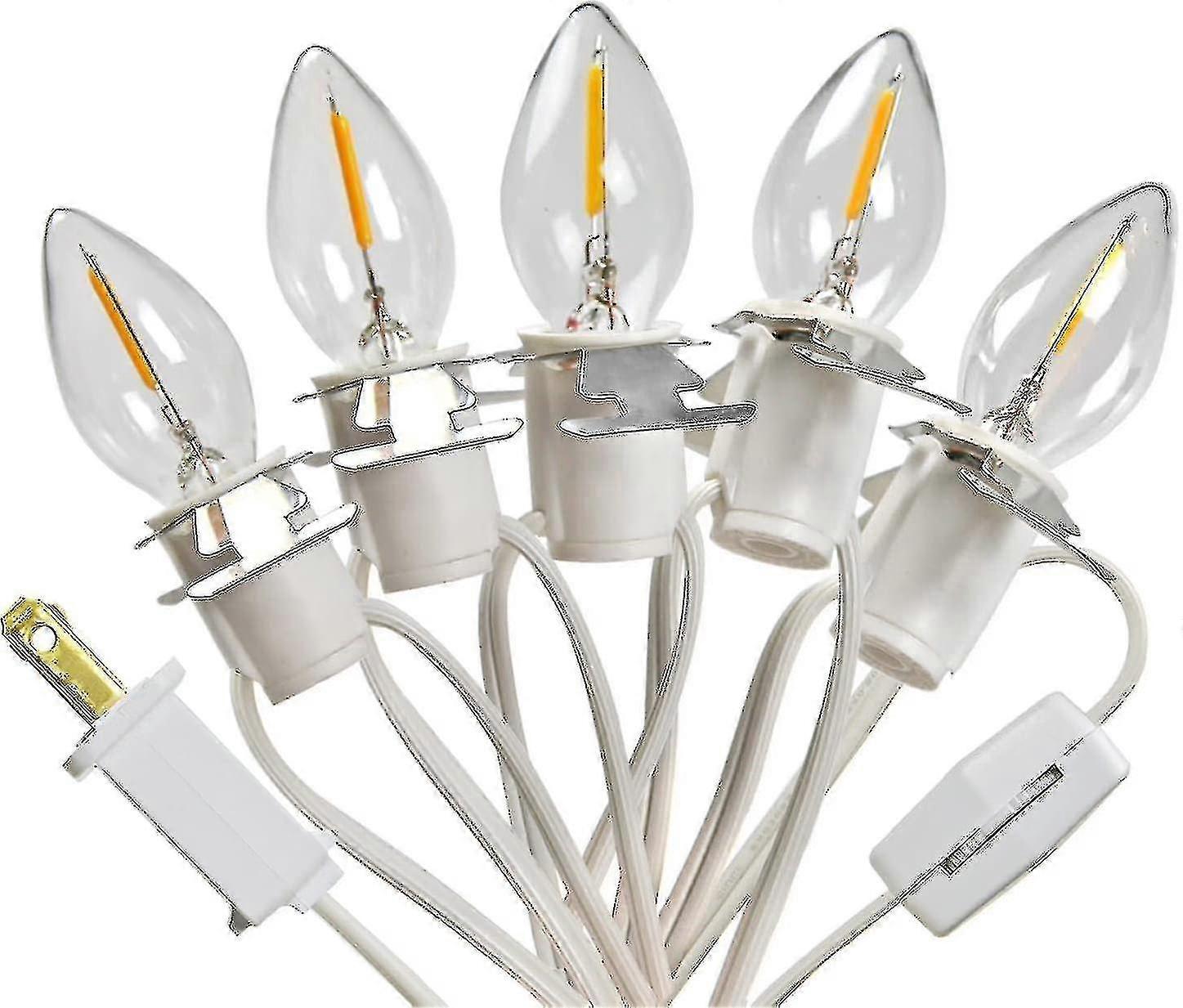 5 Base C7 String Bulbs Christmas Village Light Accessory Cord With 5 Led Light Bulb