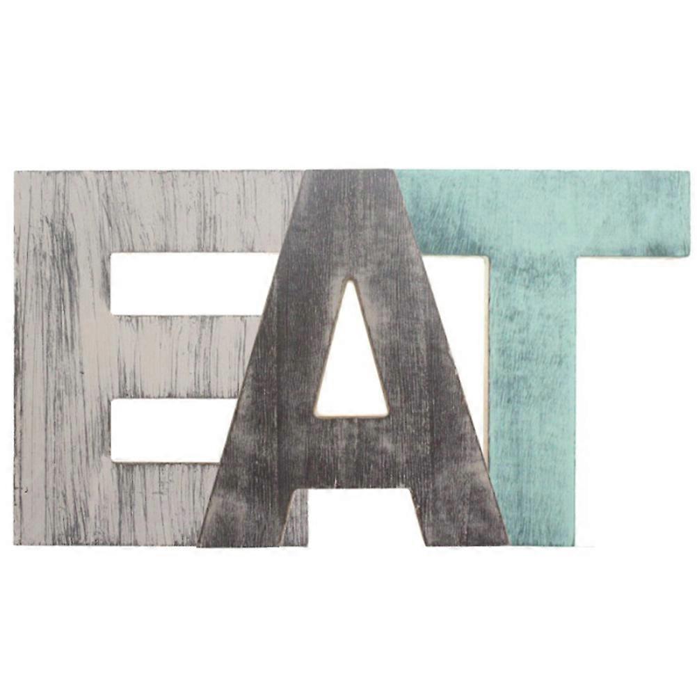 クリスマス木製ハンギング素朴なマルチカラーカットアウト木製EATレター壁掛け装飾看板