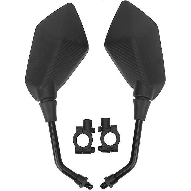 2pcs Carbon Fiber Motorcycle Rearview Mirror Color 22mm Universal Handlebar Mirror for Scooter ATV