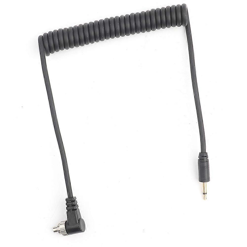 2.5mm To Male Flash Pc Sync Cable Cord With Screw Lock Extended Coiled Wire