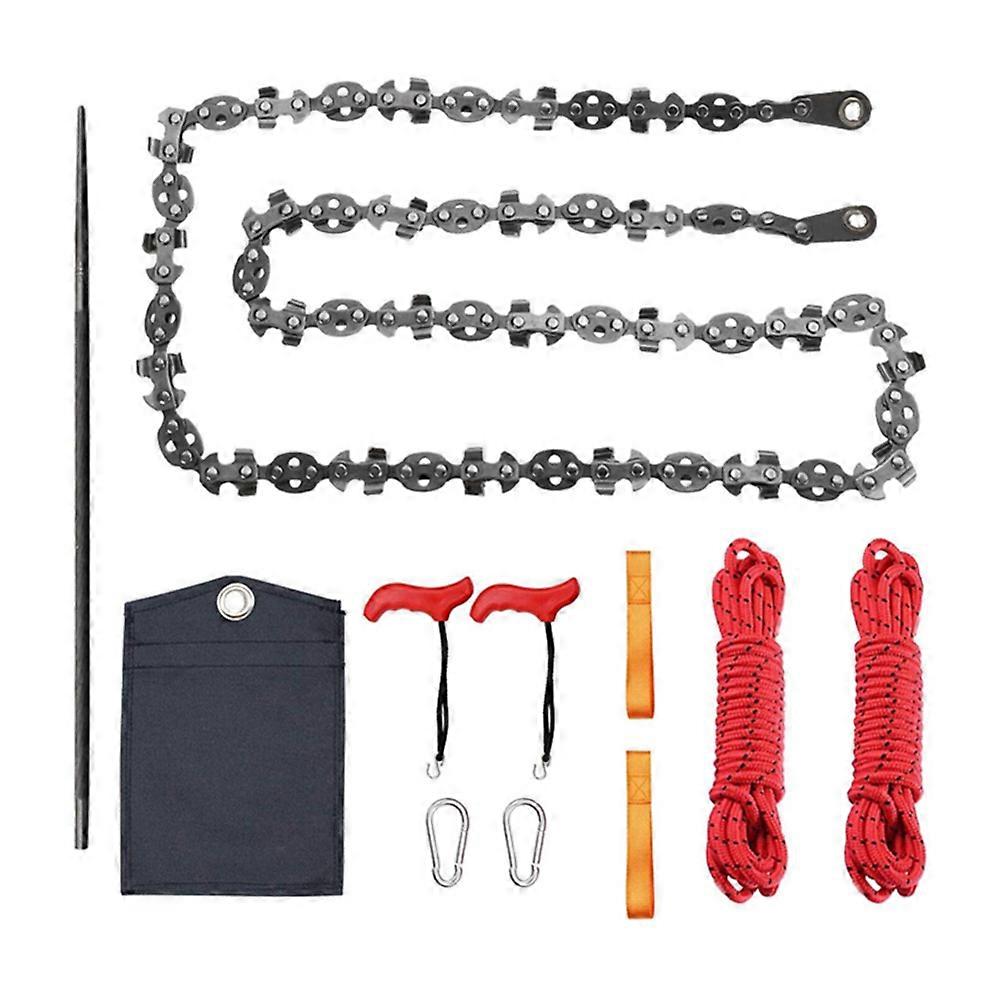 53 Inch Hand Rope Chain Saw Sharp Manual Tree Limb Chain Saw With 68 Teeth Folding Pocket Rope Chainsaw Camp Tree Cutting Tool
