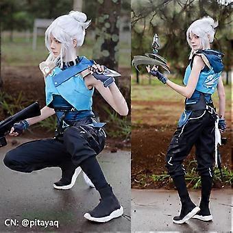 ウィッグ合成ヘアゲーム勇敢なジェットコスプレウィッグシルバー