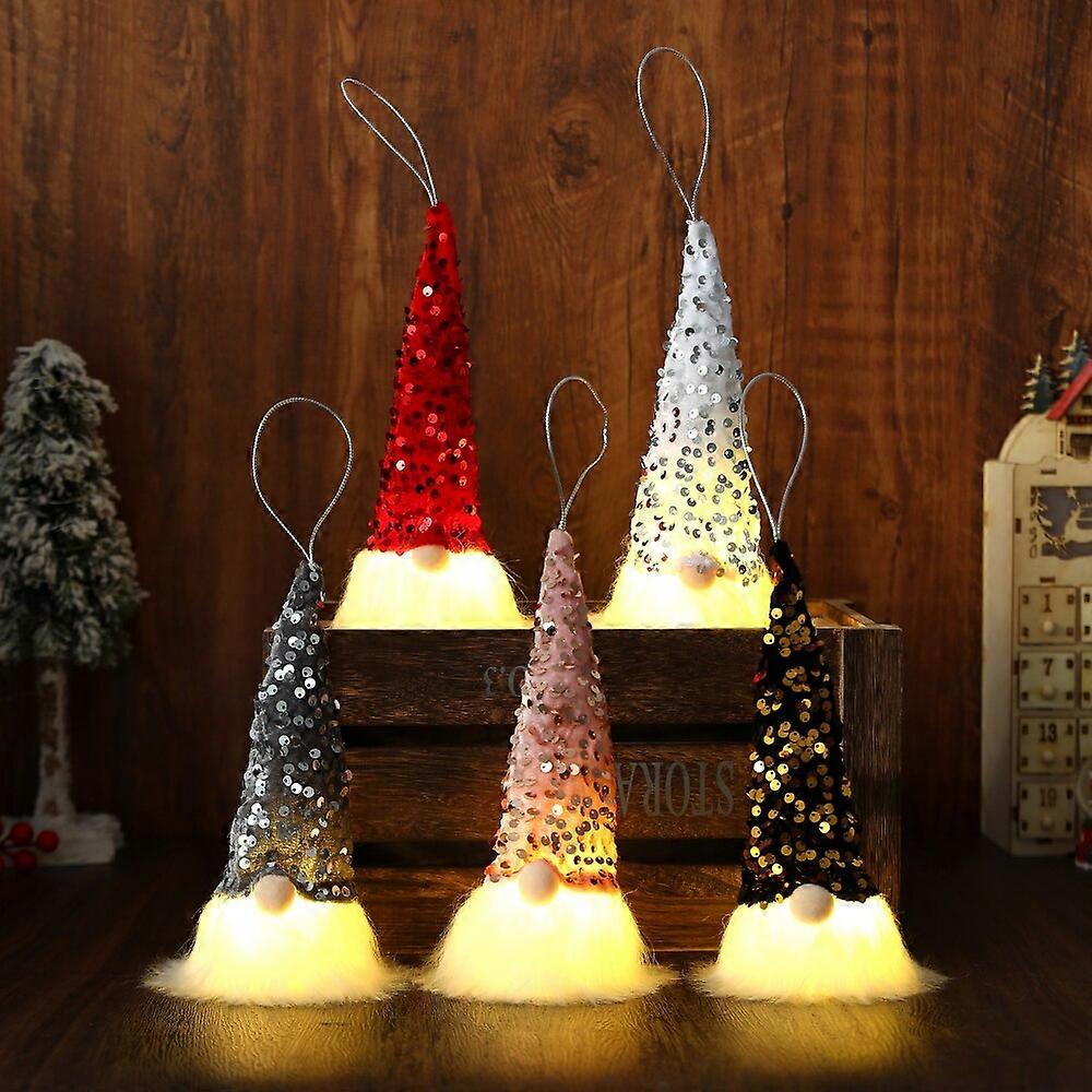 God Jul Ansiktslös Docka LED Lysande Gnome DIY Julgran Prydnader Julfest Dekorationer Nyår Gåvor Navidad