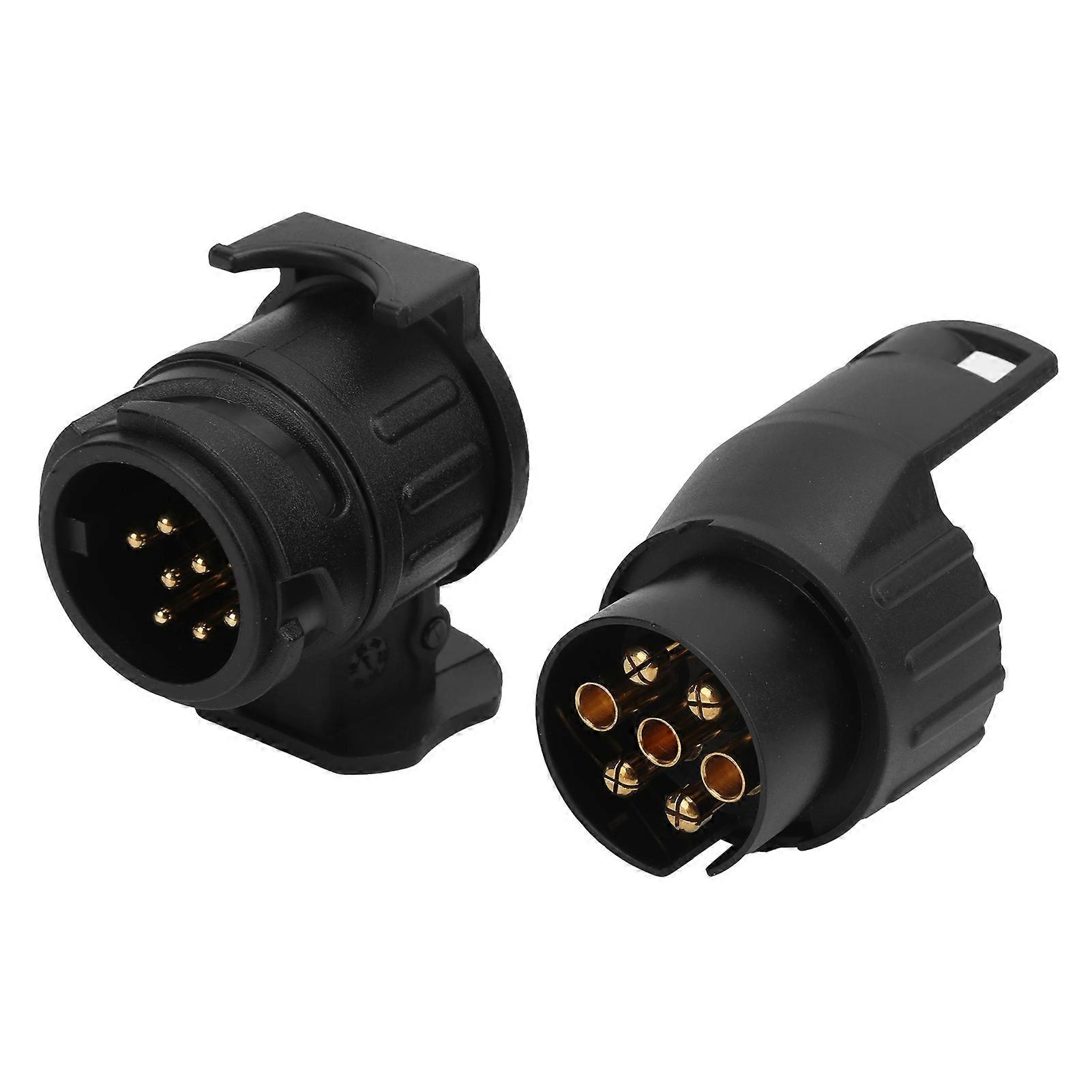 2pcs Trailer Plug Adapter Kit 7 to 13 Pin 13 to 7 Pin Connector Set Truck Interface RV Power Cord Socket