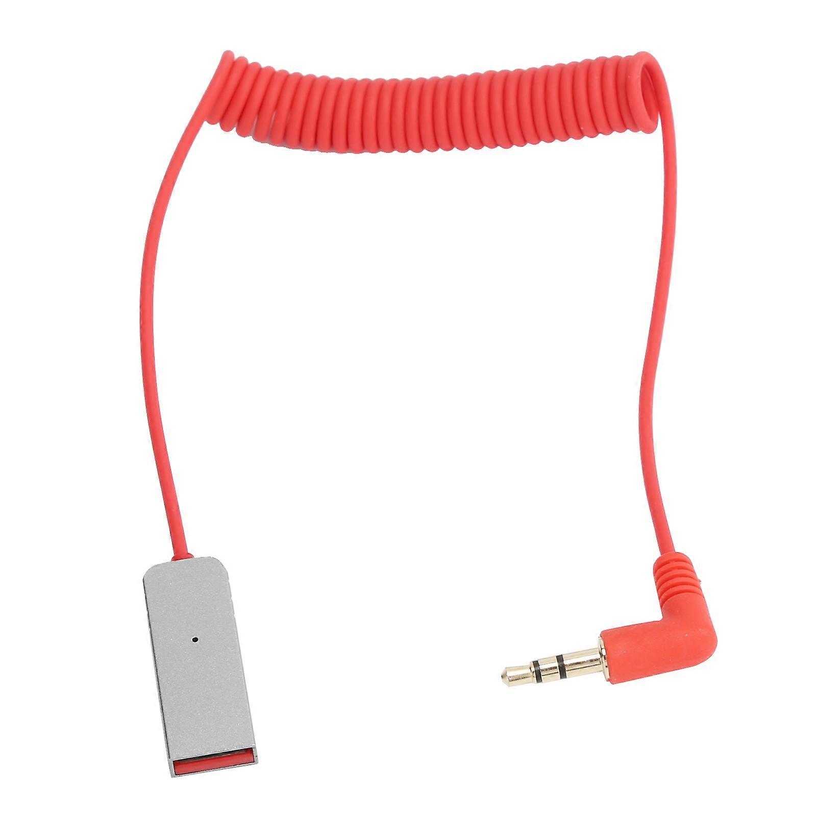 Car/home Bluetooth 5.0 Coil Cable Adapter Usb Receiver Mini 3.5mm Aux Audio Adapterred