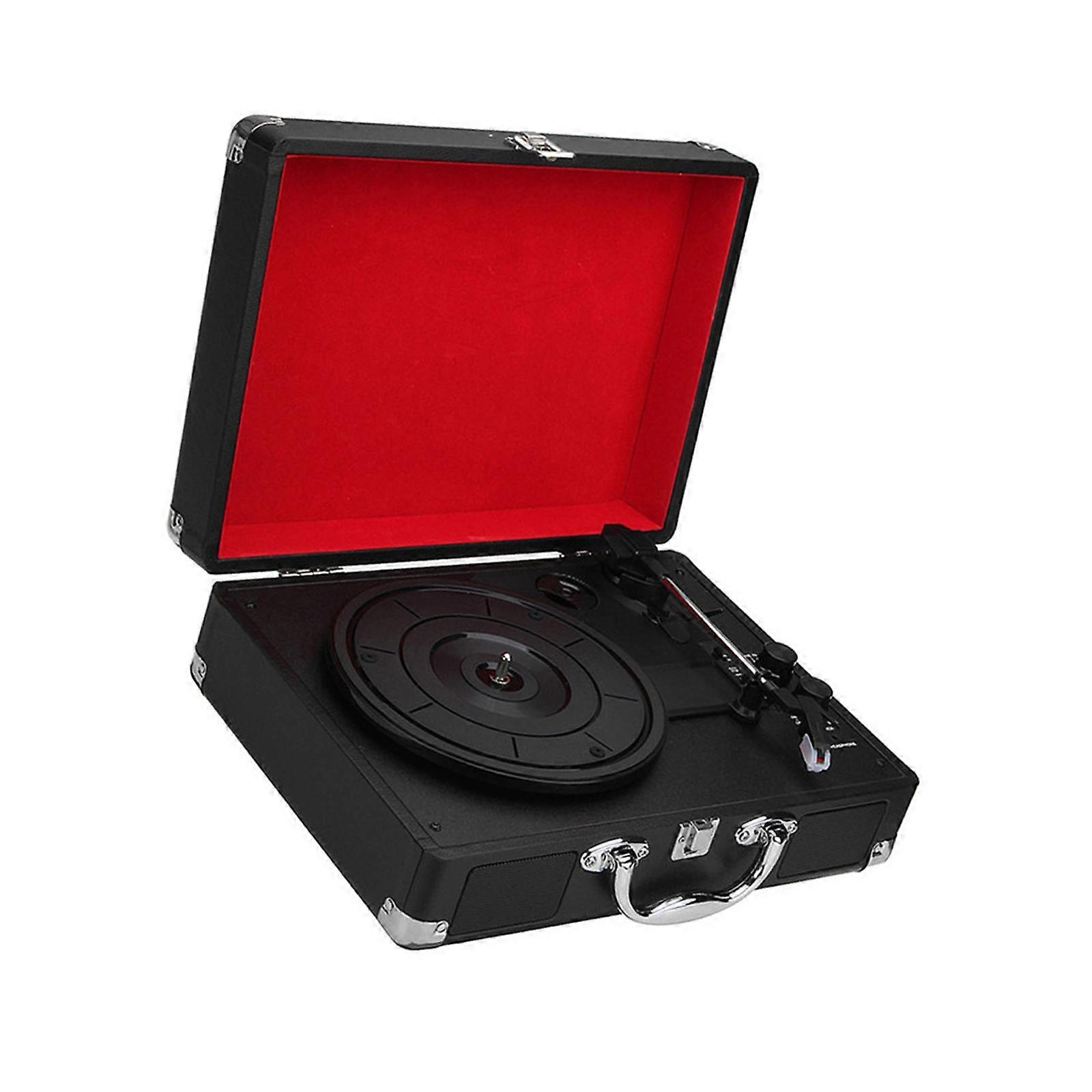 Record Player Entertainment Built in Speakers Music Vintage Supports 3 Speed black