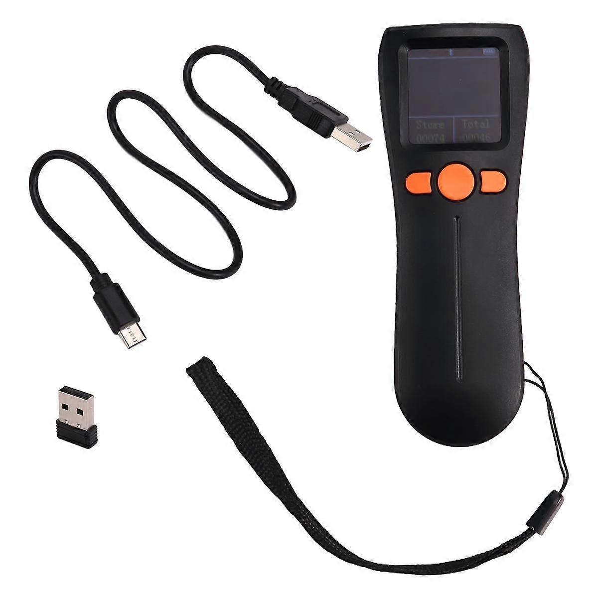 Portable Mini Bluetooth Scanner 1D/2D Code Wireless Barcode Scanner with Large Screen Display Storage
