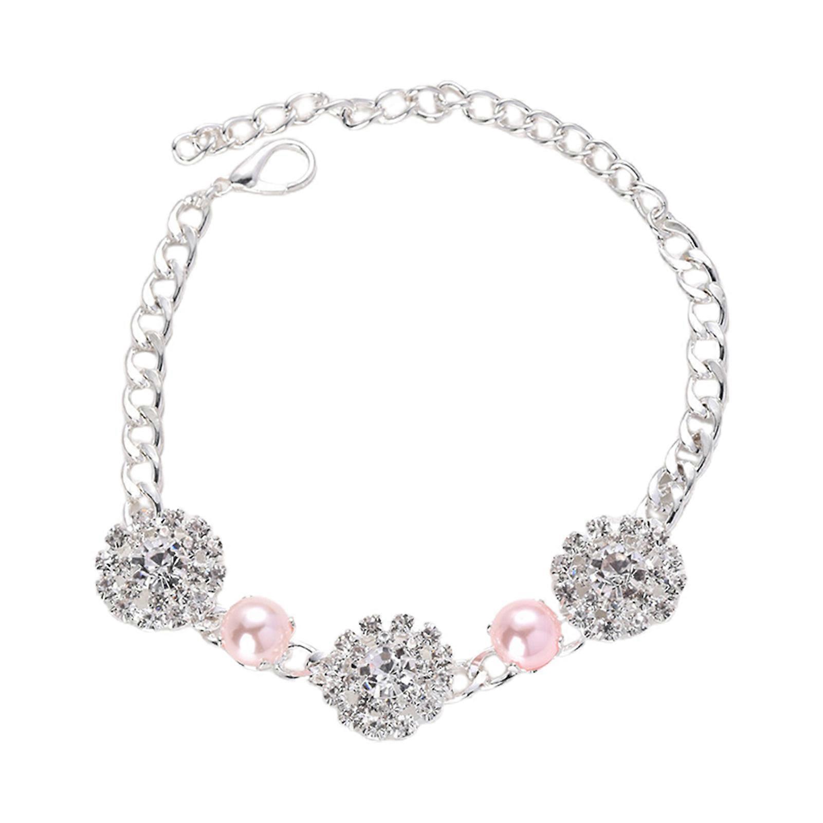 Dog Collar Sparkling Lobster Clasp Design with Extension Chain Adjustable Shiny Visual Effect Dress Up Copper Cat Dog Shiny Rhinestone Collar Pet Neck