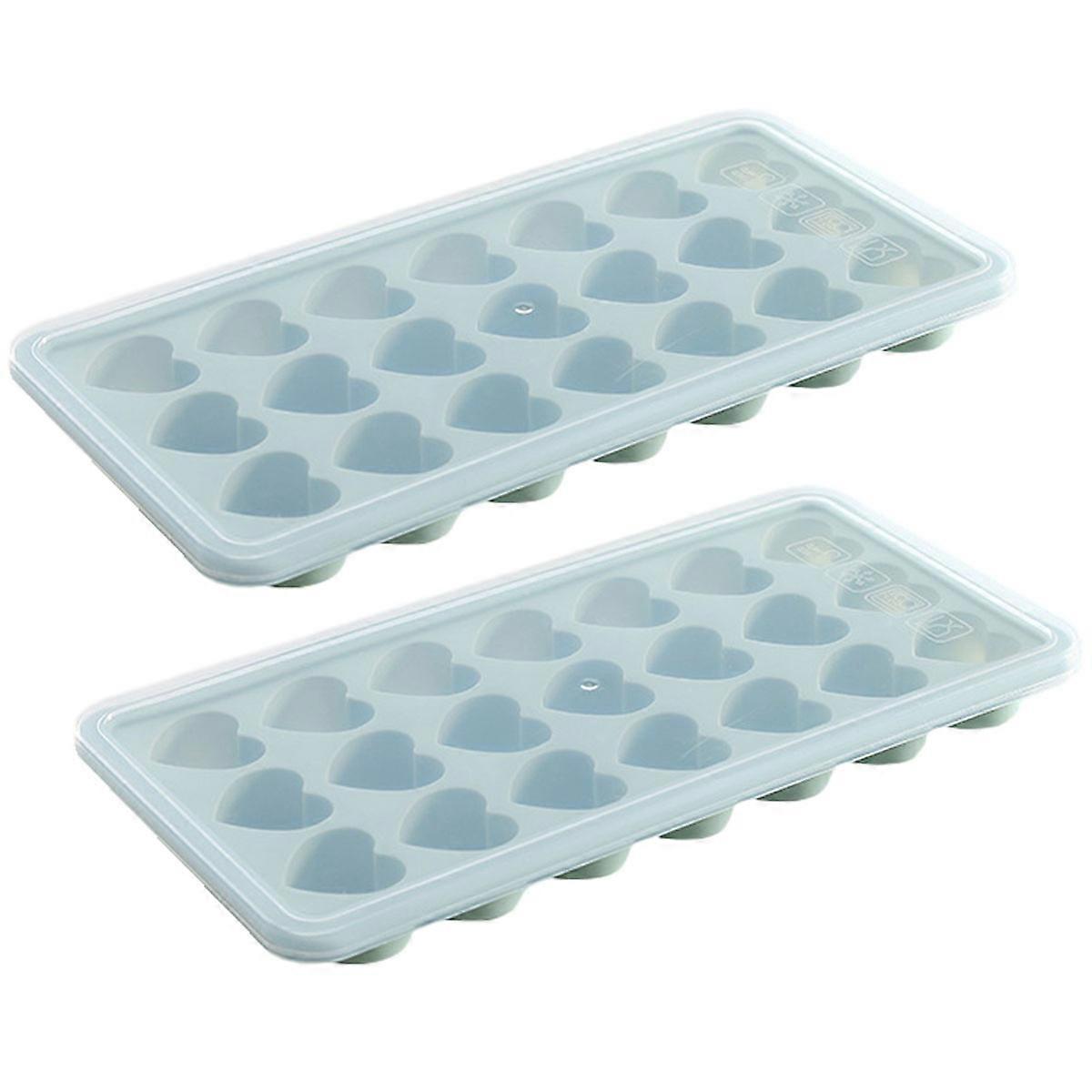 Heart Shape Ice Cube Tray,  Silicone Ice Cube Mold with Removable Lid Flexible