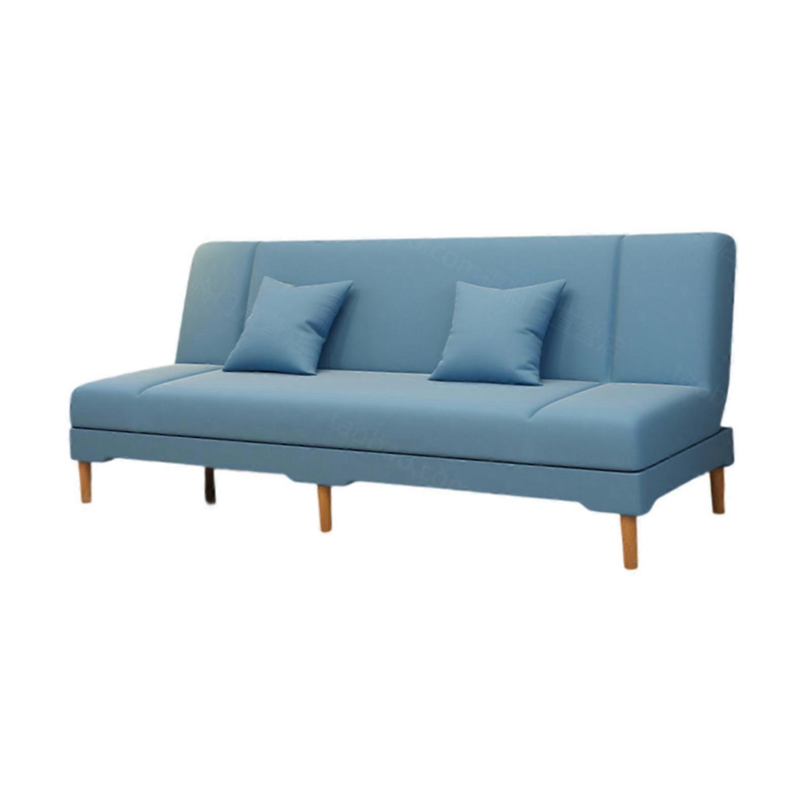 Convertible Sofa Bed Back Support Reversible Sofa for Bedroom Dorm Apartment Blue