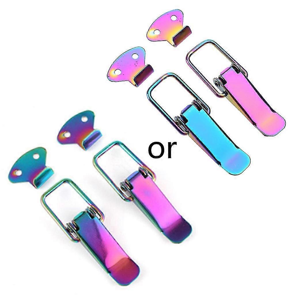 Pair Car Bumper Hooks Tool Quick Release Blue Carbon Fiber Multicolor Car Trunk