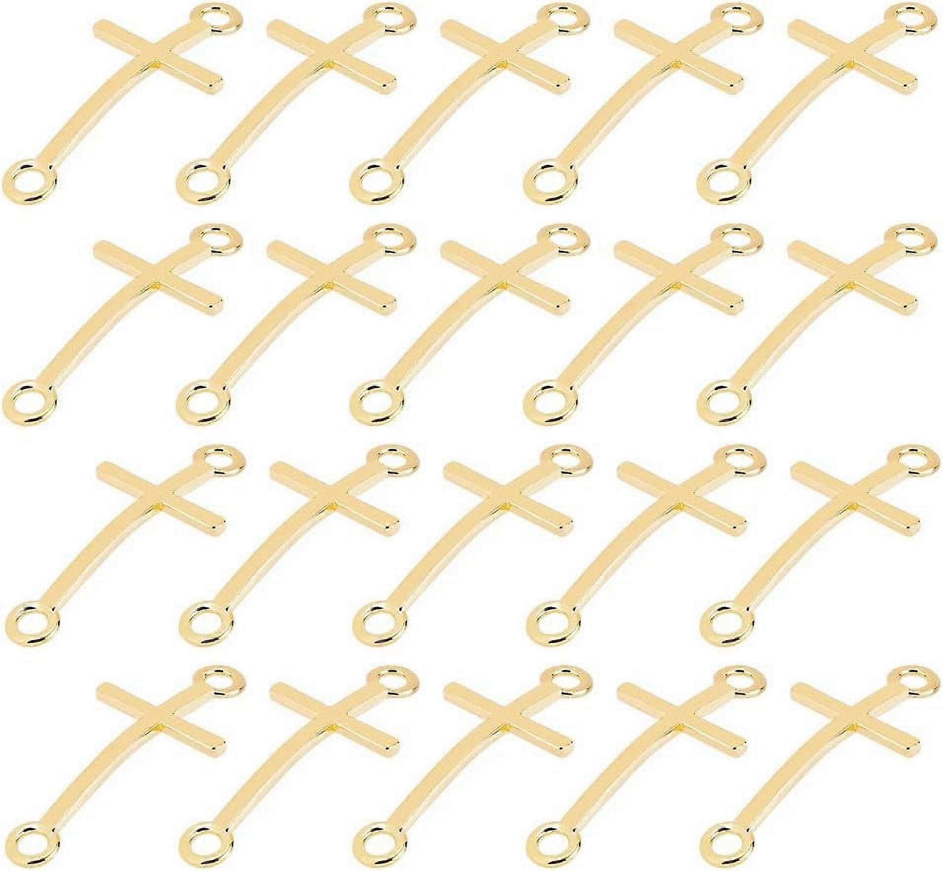 60Pcs Sideways Cross Link Connector Charms Cross Link Charms Alloy Connector Charms