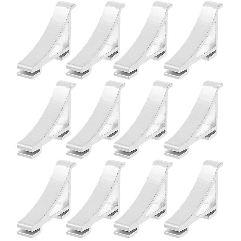 12pcs Fridge Shelf Clamps Metal Cooler Shelf Clips Refrigerator Support Hooks