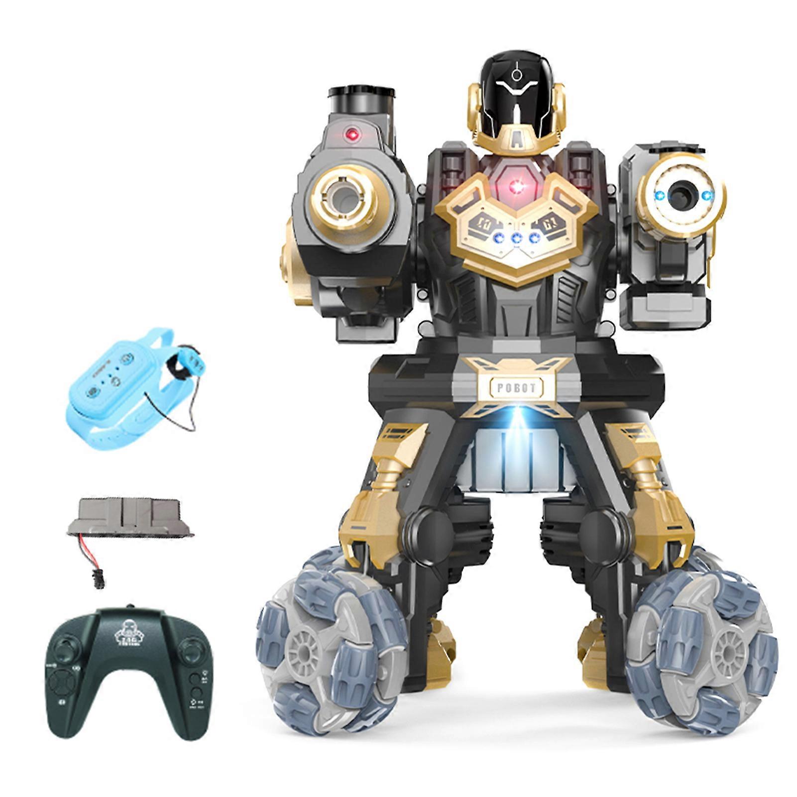 Robot Toy, 2.4G Remote Control Robot 4 Wheel Drive Water Bomb Spray Robot Toy