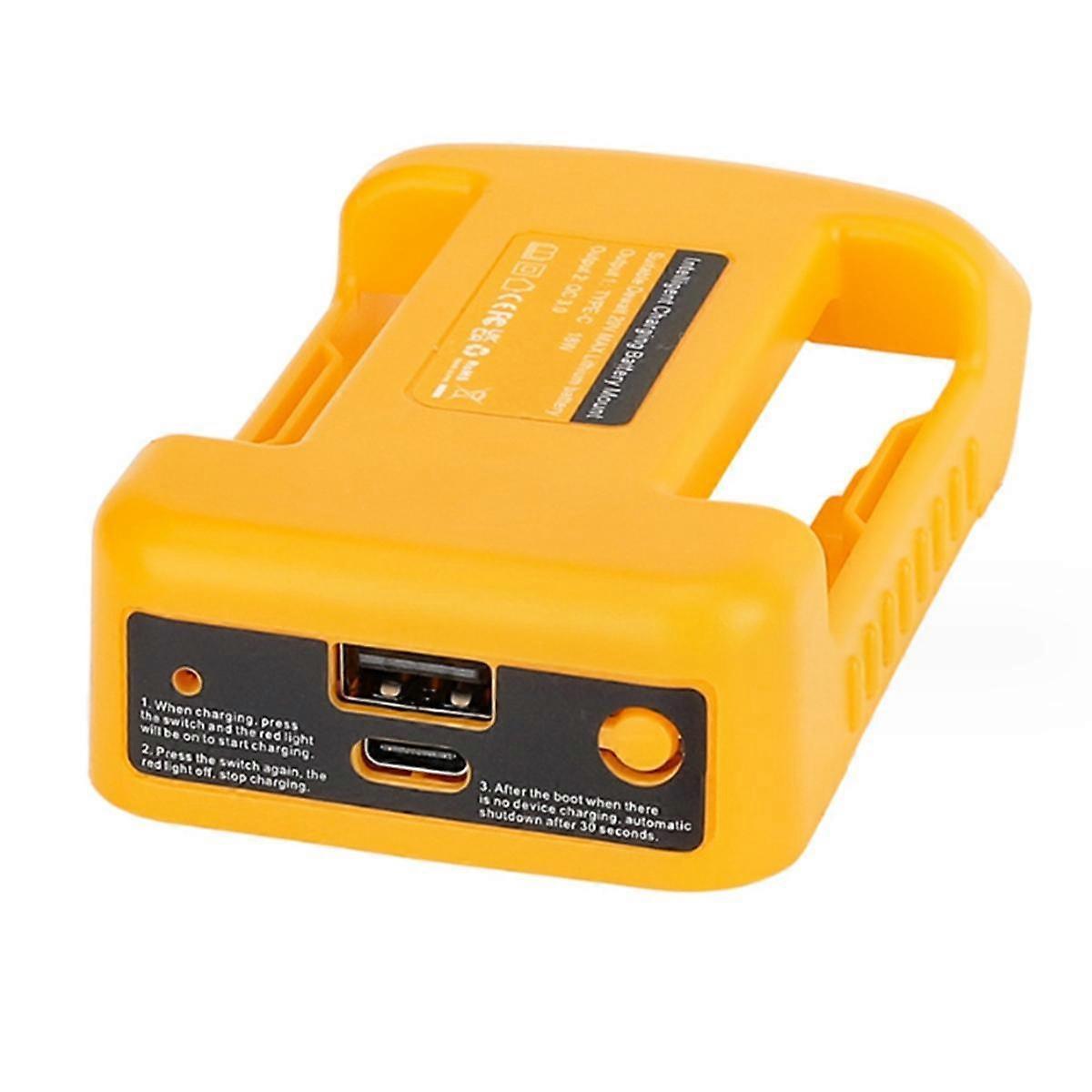 Portable Charger Adapter Compatible for 18V Li-Ion with USB Type-C Battery Holder Fast Charging