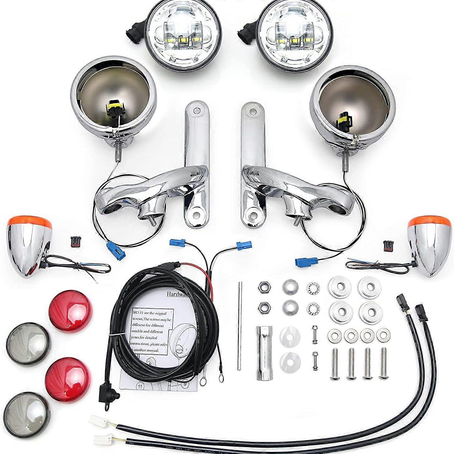 Custom Auxiliary Lighting Bracket Spotlight lamp switch Harness for harley 06-22