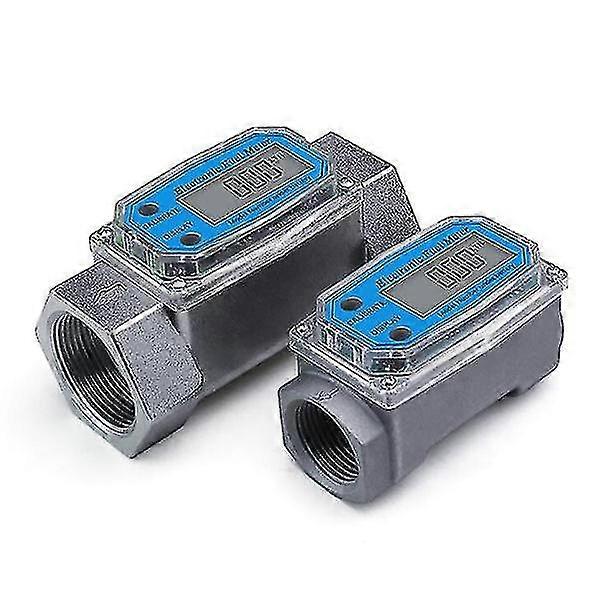 Débitmètre d’eau de 1 pouce / 1,5 pouce avec affichage LCD numérique, débitmètre de débit d’essence diesel filetage de transfert de carburant Z