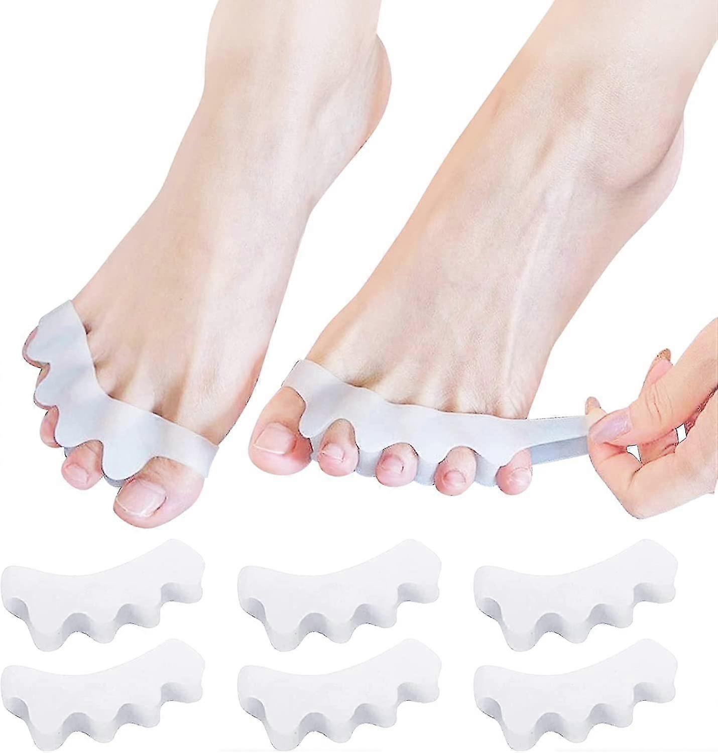 Pack Of 6 Toe Separators Hallux Valgus Bunion Corrector, Toe Separators Soft